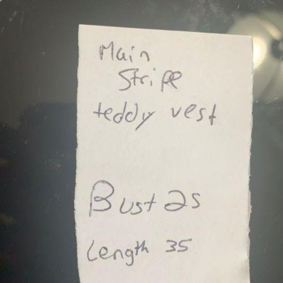 Main Strip Brown Teddy‎ Drape Front Vest - Picture 7 of 7